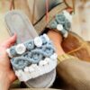 Lichtblauwe Macramé Boho Chic Slippers – Model Rose