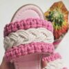 Roze Macramé Boho Chic Slippers – Model Cactus