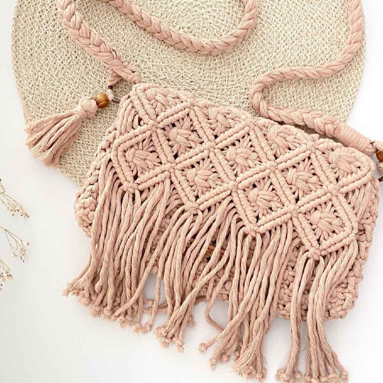 Macramé Schoudertas Handgeweven voor Dames Model Hana