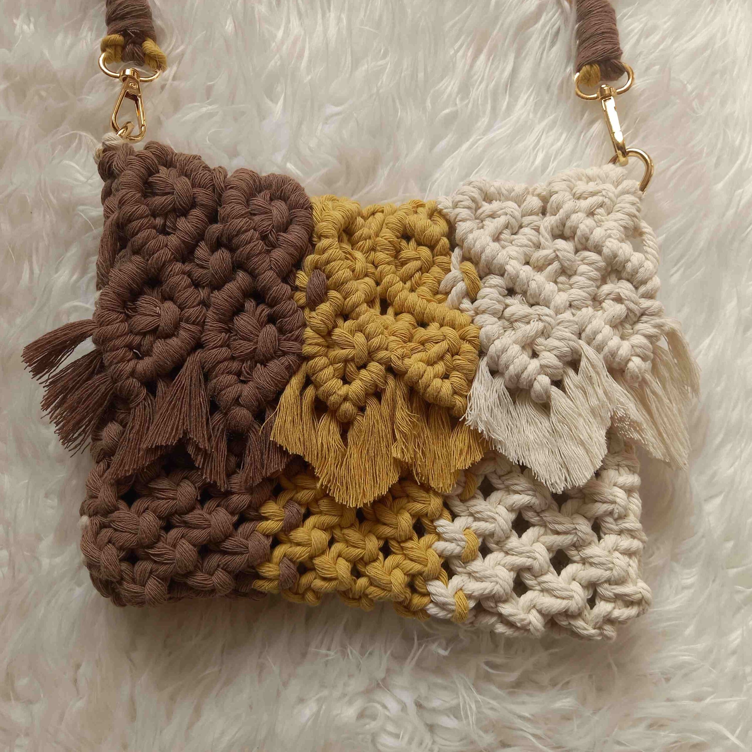 Macramé Schoudertas Handgeweven voor Vrouwen Model Blad
