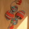 Macramé Sling Back Sandalen Handgemaakt Model Oranje