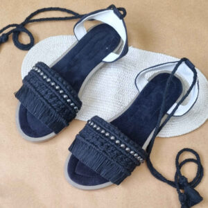 Macramé Sling Back Sandalen Handgemaakt voor Vrouwen