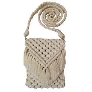 Macramé Schoudertas Handgeweven voor Vrouwen Model Kubus