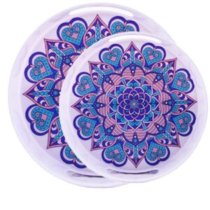 Melamine Dienblad Blauw – Mandala Ontwerp (Set van 2)