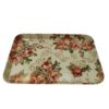 Robuust melamine dienblad - Rechthoekig crèmekleurig dienblad met bloemenpatroon