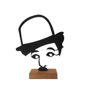 Metalen Minimalistisch Beeldhouwwerk Sculptuur Charlie Chaplin