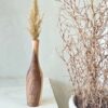 Minimalistische deco-knopvaas, handgemaakt van massief natuurlijk hout voor een strakke, moderne uitstraling