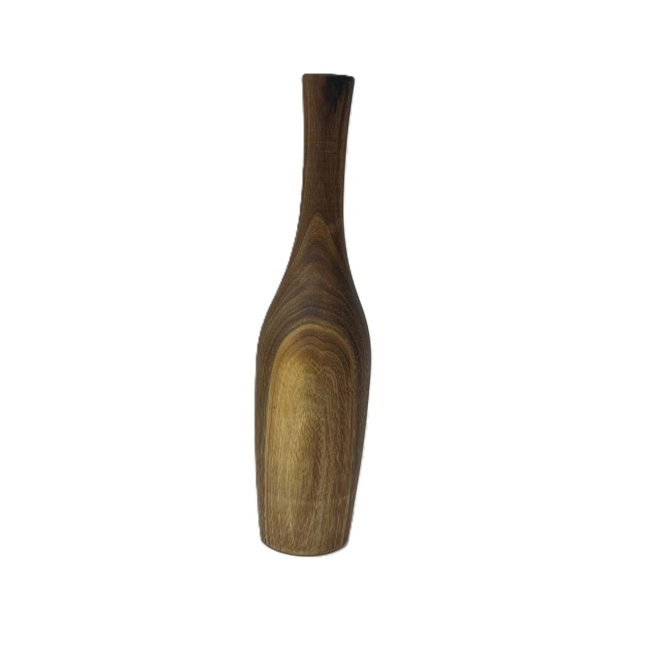 Minimalistische deco-knopvaas, handgemaakt van massief natuurlijk hout voor een strakke, moderne uitstraling