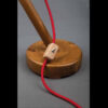 Minimalistische Houten Bureaulamp – Rood Snoer