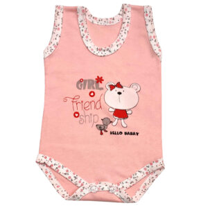 Pasgeboren Baby Meisje Rompertje Model Roze Beer