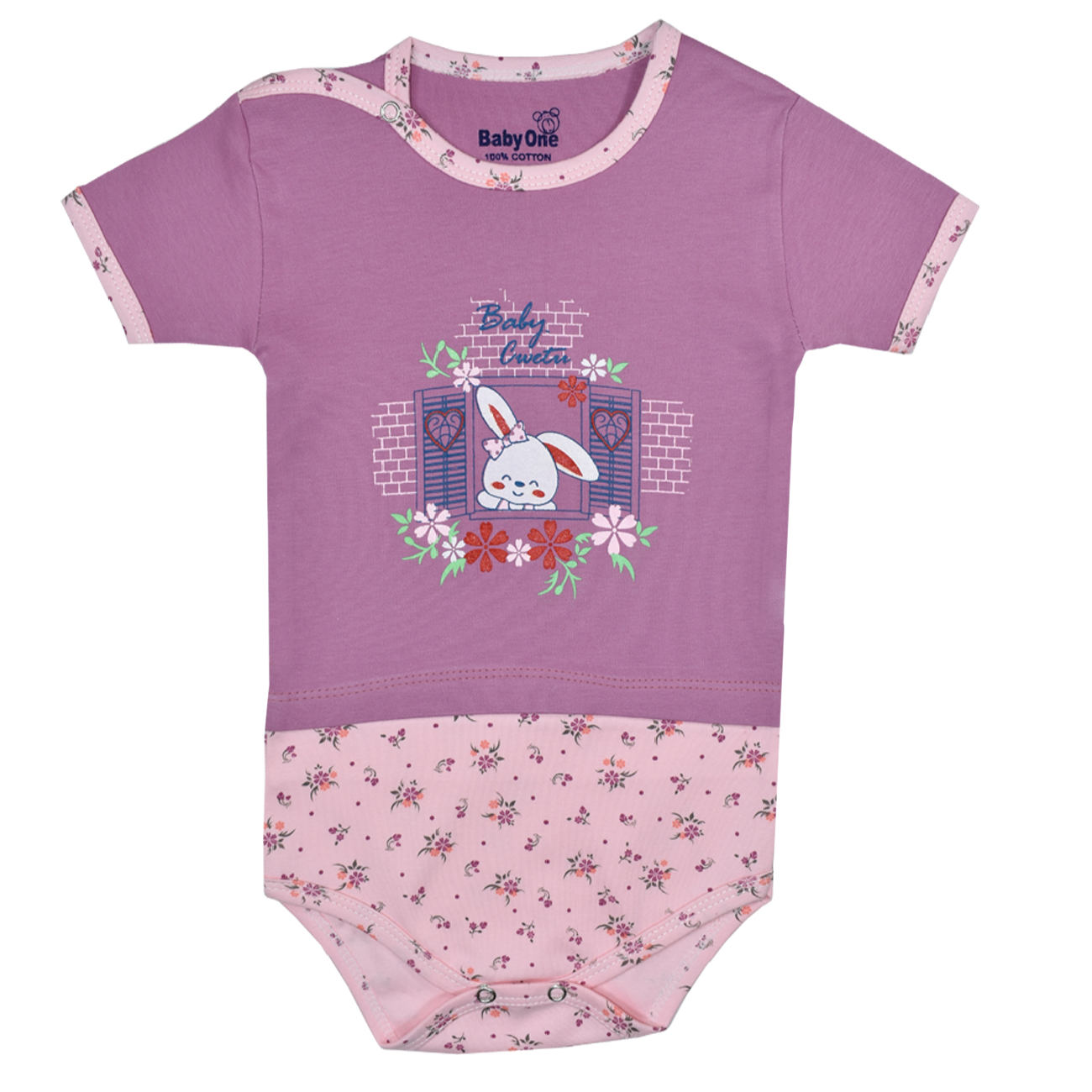 Pasgeboren Baby Meisje Rompertje met Bloemen Short