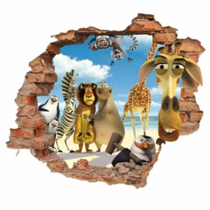 3D muursticker Madagascar voor de babykamer
