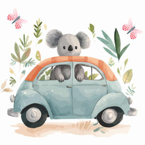 Muursticker vrolijke koala voor de babykamer