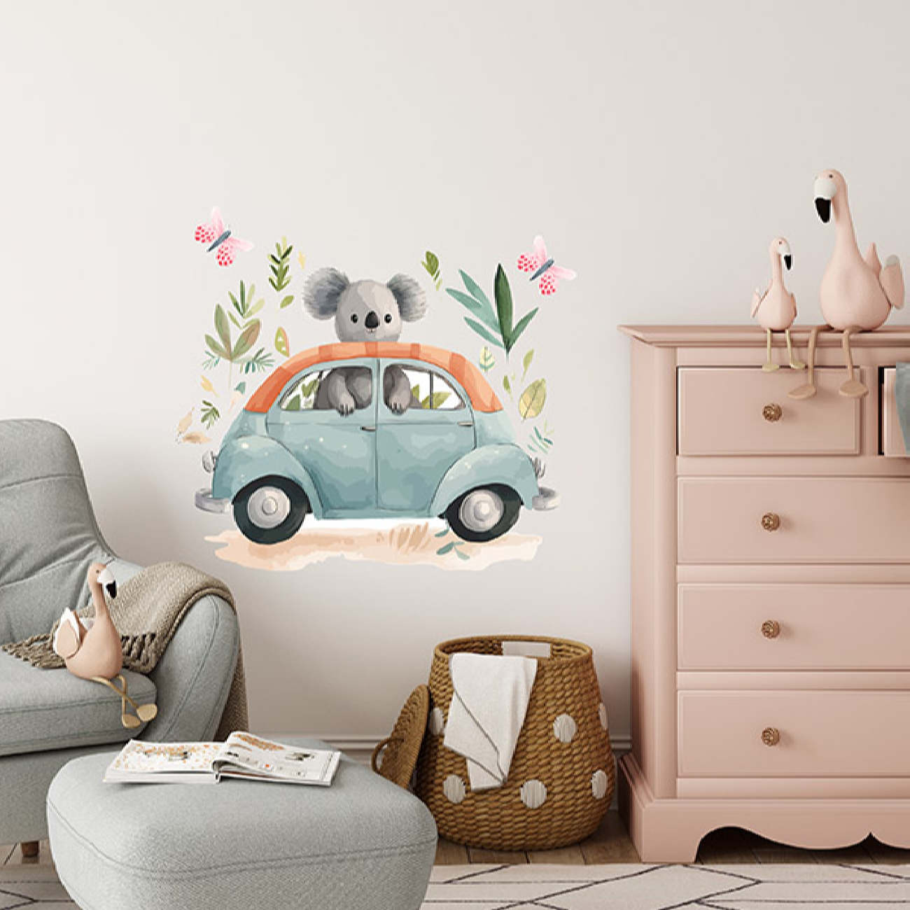 Muursticker vrolijke koala voor de babykamer