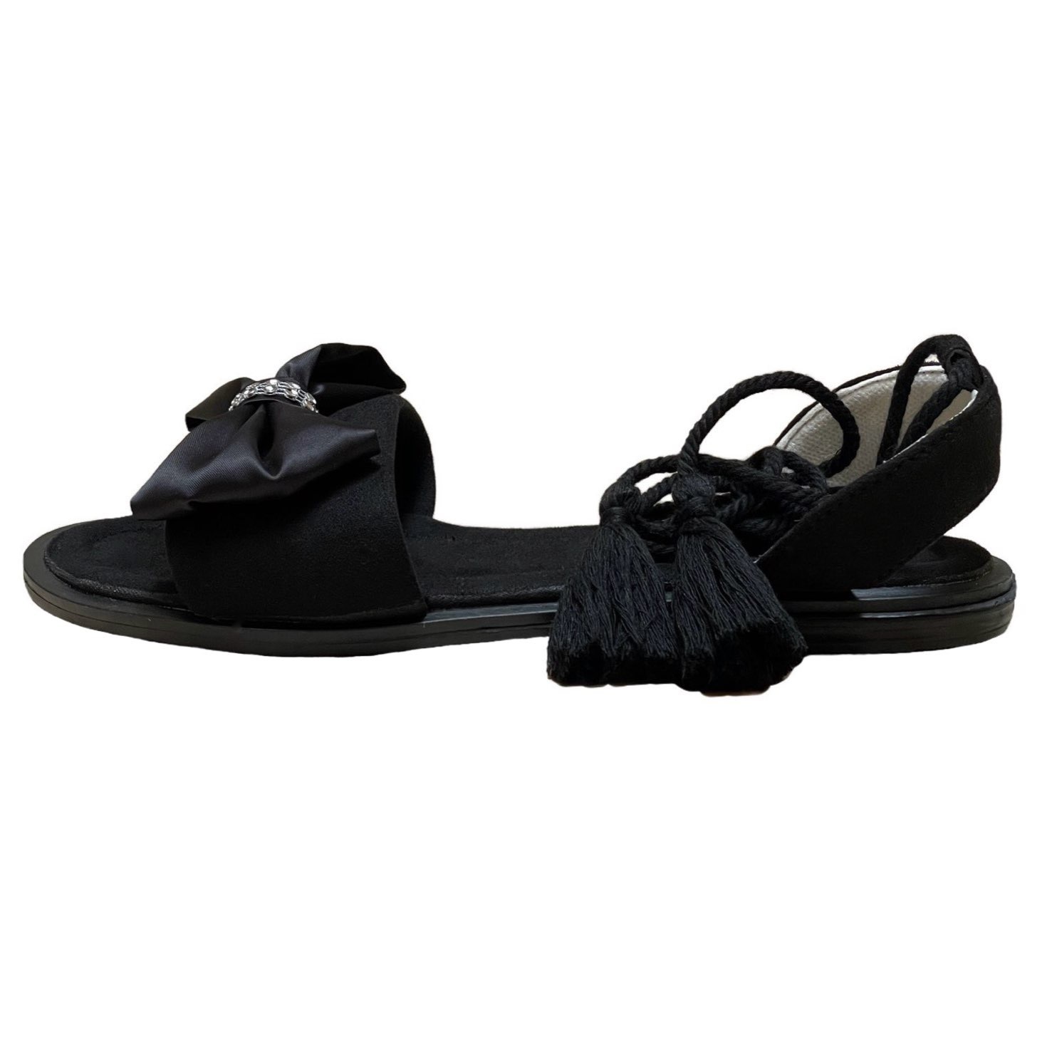 Open Teen Casual Platte Sandalen voor Vrouwen Model Strik