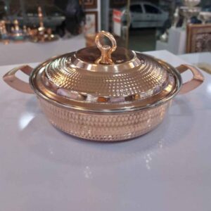 Perzische Koperen Sauté Pan – Handgehamerd met Deksel (Cyrus Model)