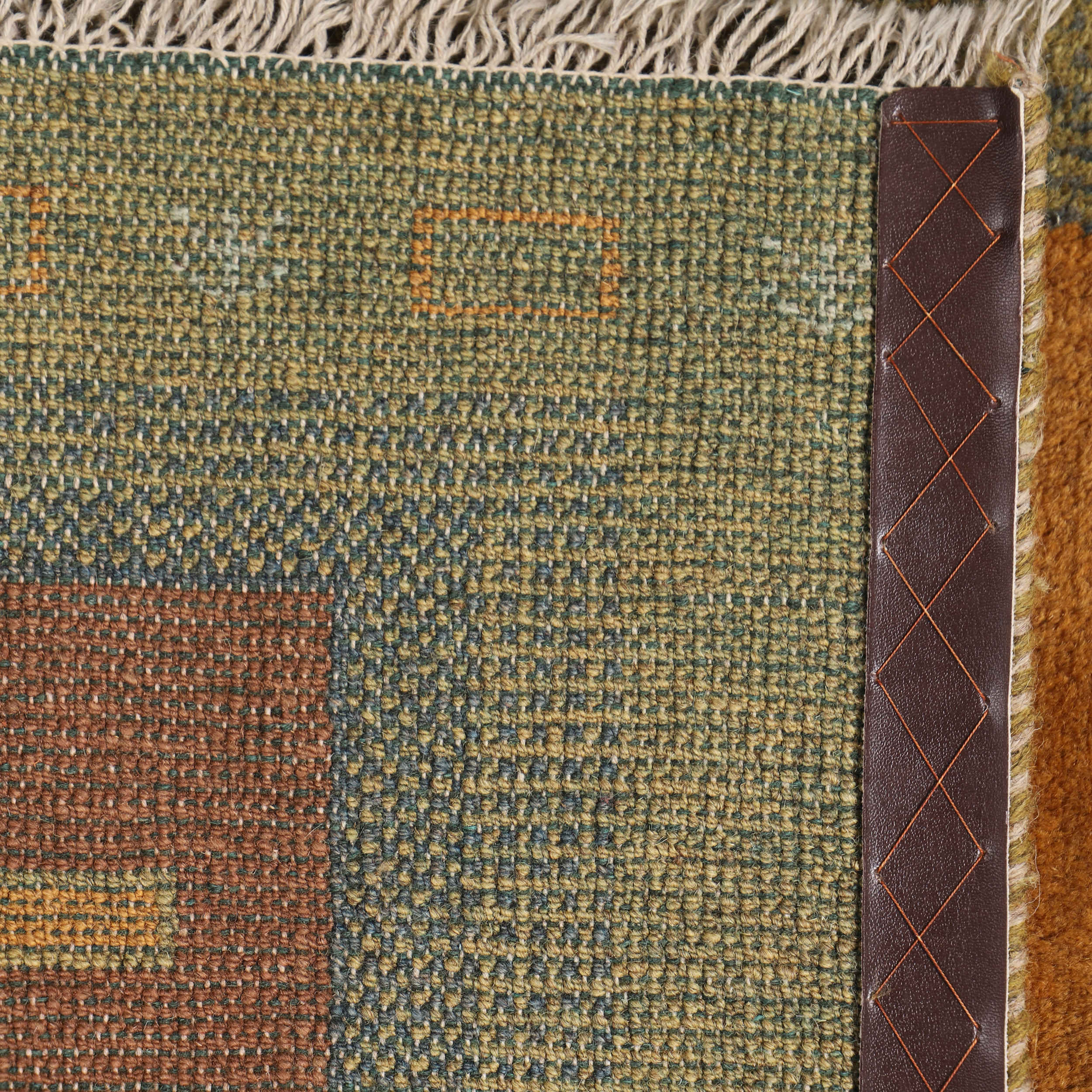 Echt handgeknoopt Perzisch geometrisch Gabbeh tapijt – Gestreept, Groen, Wol