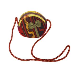 Kilim Crossbody Schoudertas – Ronde Perzische Elegantie
