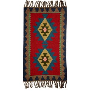 Perzisch Kilim Tapijt met Wol Handgeweven Geometrisch Qashqai