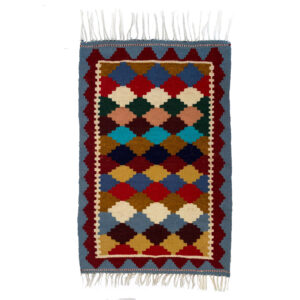 Perzisch Kilim Tapijt met Wol Handgeweven in Ardabil Geometrisch Qashqai