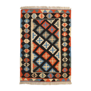 Perzisch Kilim Tapijt met Wol Handgeweven in Fars Geometrisch Qashqai