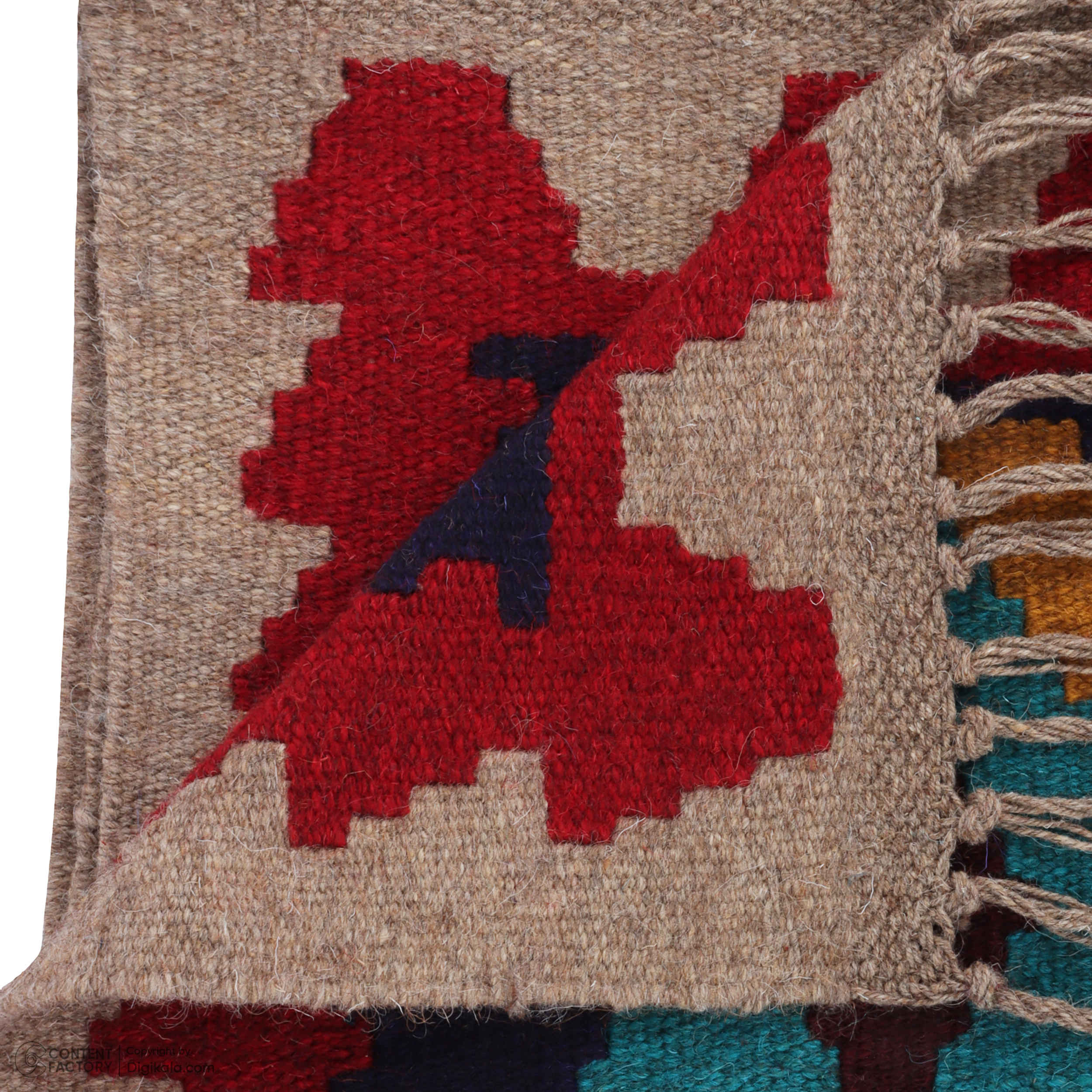 Perzisch Kilim Wol Tapijt Handgeweven in Teheran Geometrisch Ontwerp
