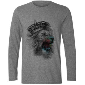 Perzisch Lange Mouw T-shirt met Leeuw Ontwerp voor Mannen