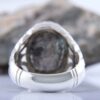 Perzische Neyshabur Turkoois Zilveren Ring voor Mannen Model Oog