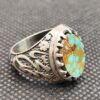 Perzische Neyshabur Turkoois Zilveren Ring voor Mannen Model Firoze