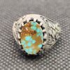 Perzische Neyshabur Turkoois Zilveren Ring voor Mannen Model Firoze