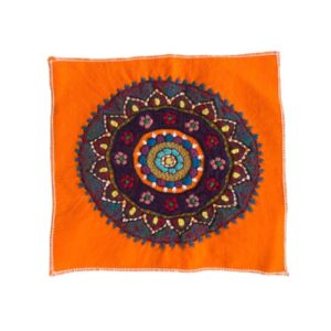 Perzisch Pateh Tafelkleed Mandala Ontwerp – Oranje