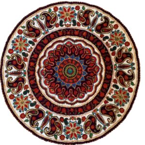 Perzisch Pateh Tafelkleed Kerman Handgemaakt Paisley – Rood