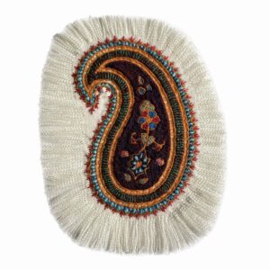 Perzisch Pateh Tafelkleed Kerman Handgemaakt Paisley – Wit