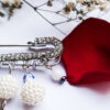 Veiligheidsspeld Broche voor Vrouwen met Agaat Edelsteen