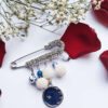 Veiligheidsspeld Broche voor Vrouwen met Agaat Edelsteen