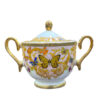 Victoriaans Porseleinen Theeservies met Vlinder & Bloemenpatroon, Theepot en Schotel