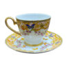 Victoriaans Porseleinen Theeservies met Vlinder & Bloemenpatroon, Theepot en Schotel