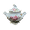 Victoriaans Porseleinen Theeservies met Bloemenpatroon, Theepot en Schotel