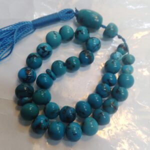 Perzische Neyshabur Turkoois Rozenkrans: 33 Gebedskralen Tasbih