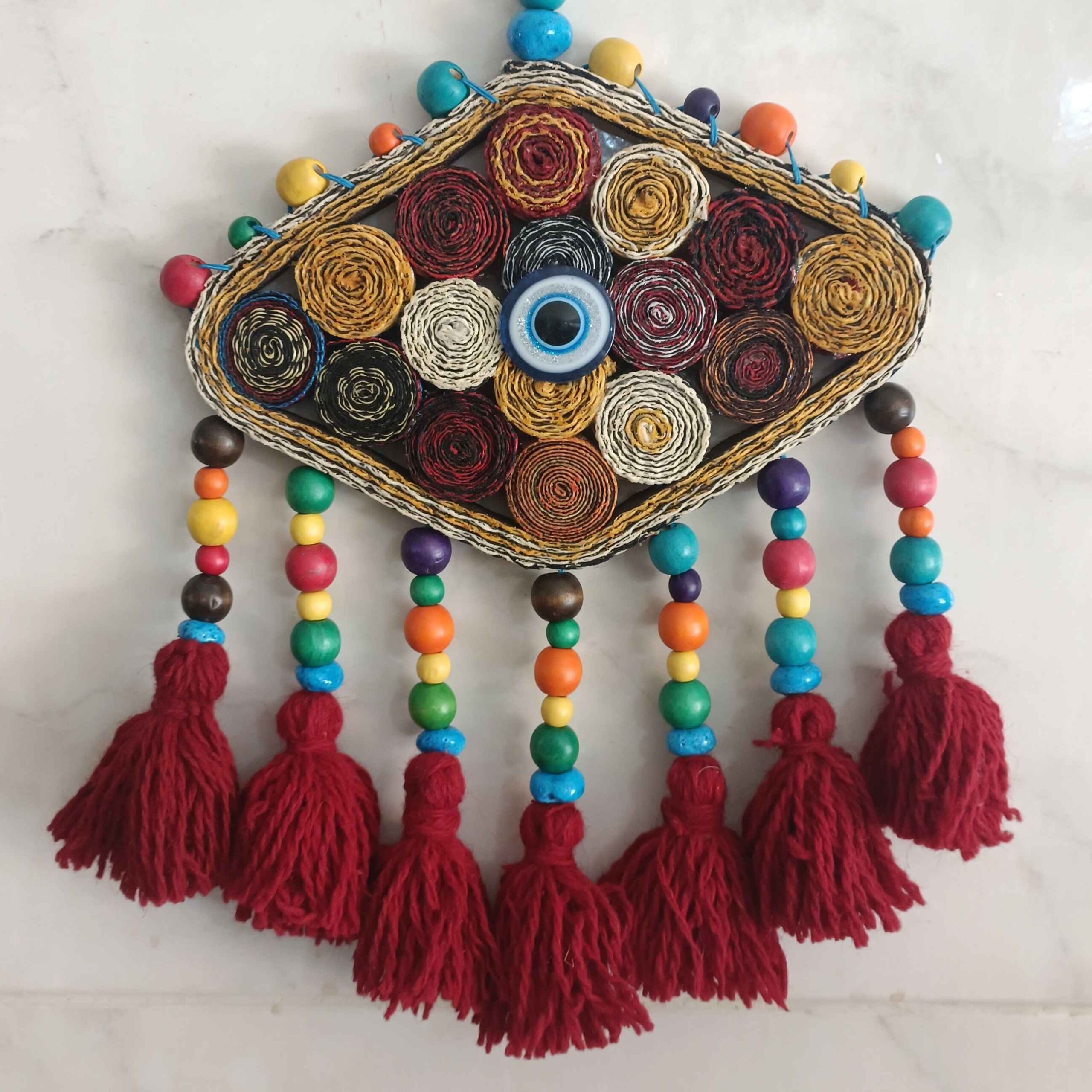 Perzisch Traditioneel Wandhanger Amulet Model Boze Oog