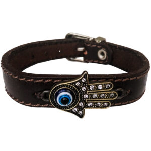 Perzische Leren Armband – Boze Oog Ontwerp