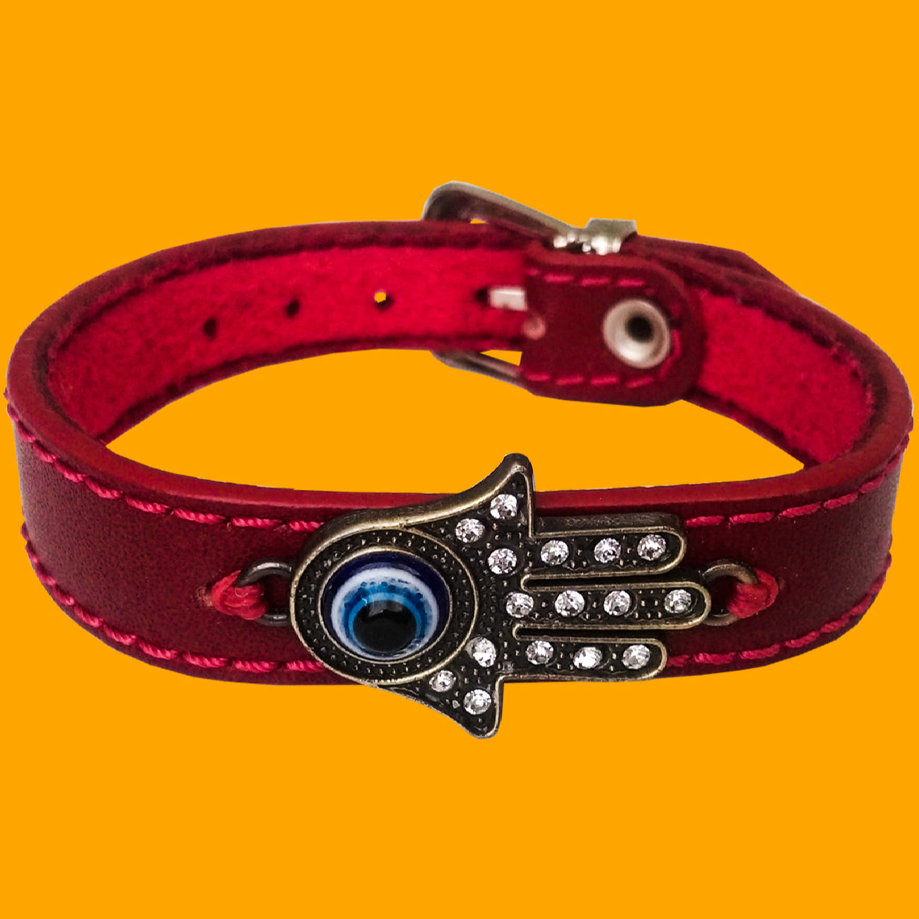 Perzische Leren Armband – Boze Oog Ontwerp