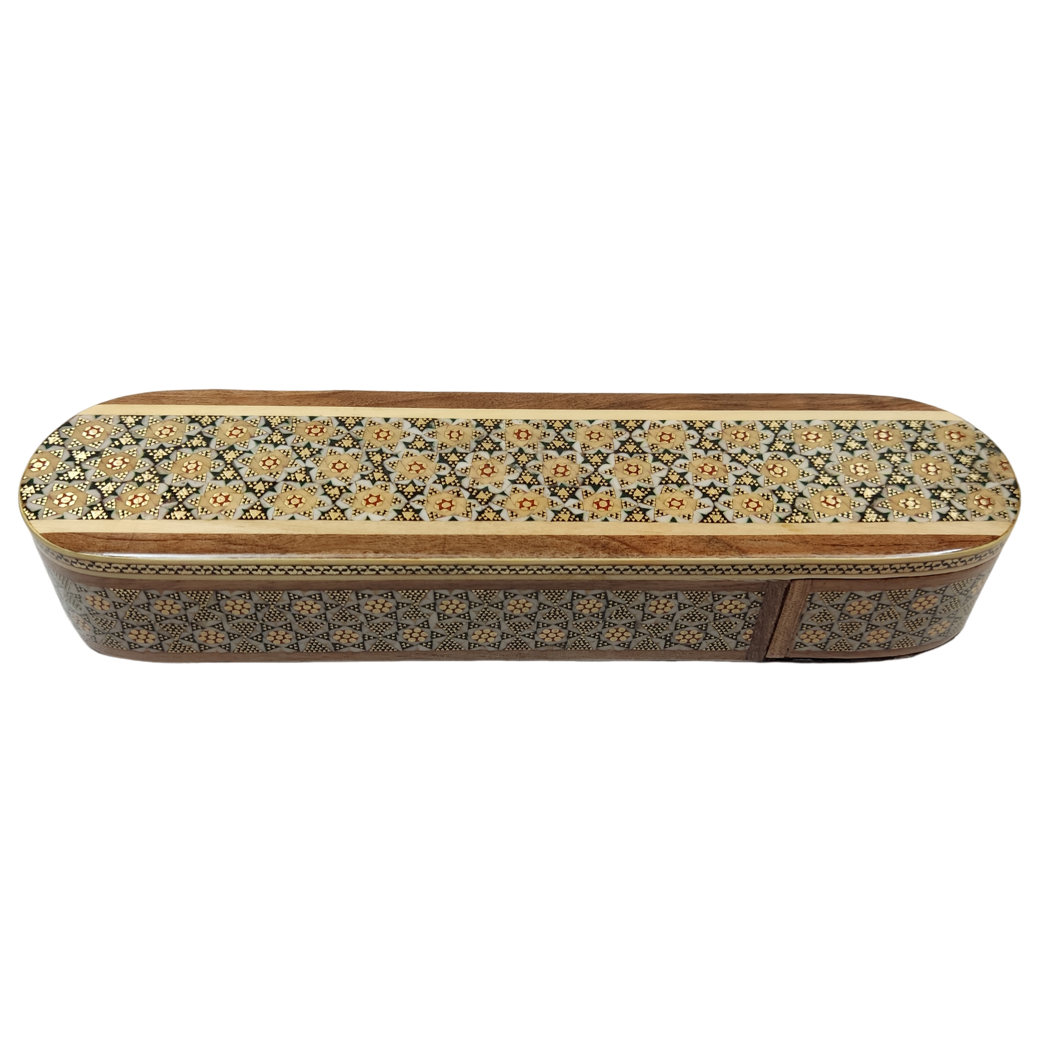 Perzische Houten Pennendoos – Khatam bloem & vogel