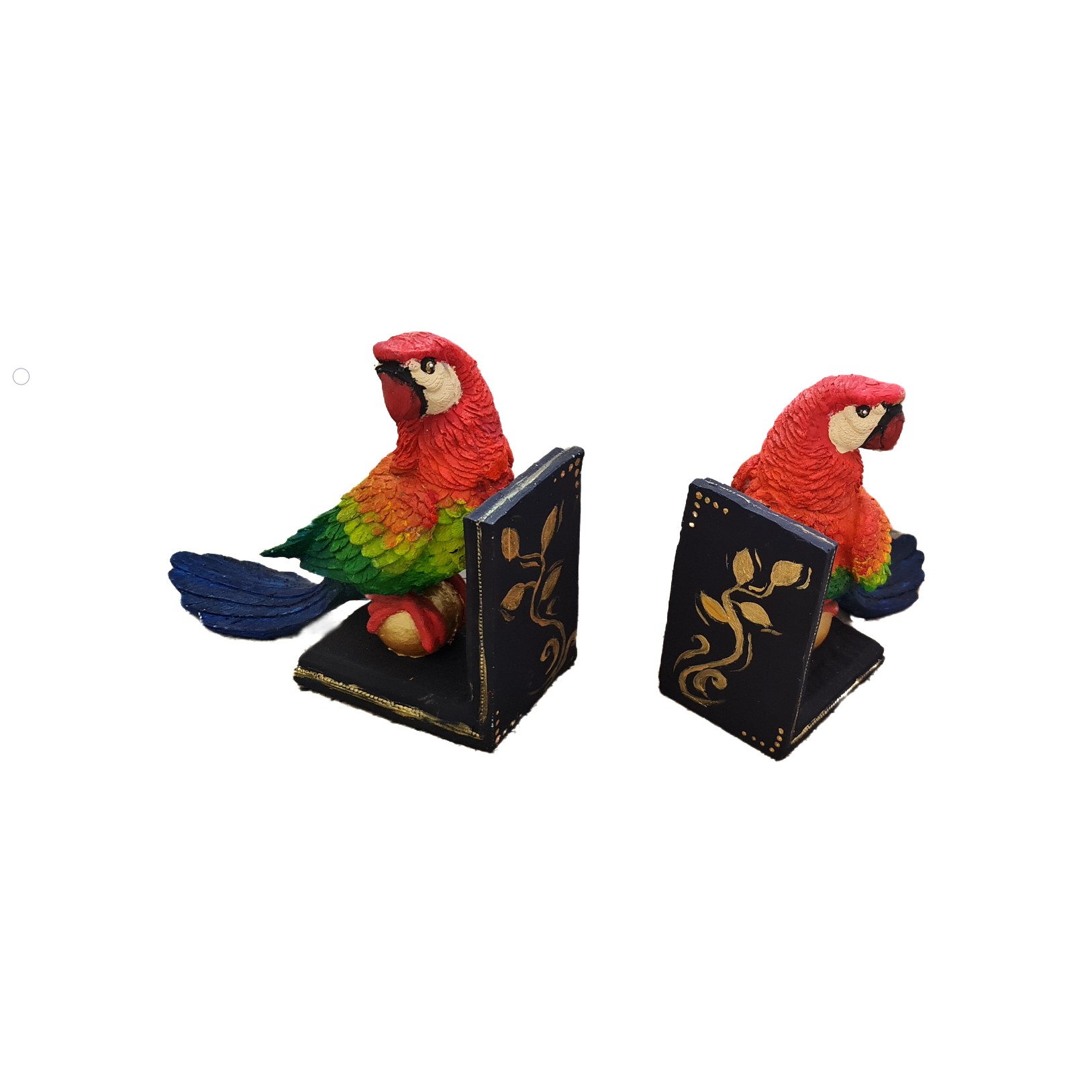 Papegaai Boekensteun – Rood Artistiek Accent