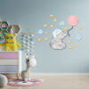Verwijderbare Kinderkamer Houten Muurstickers met Olifant Ontwerp