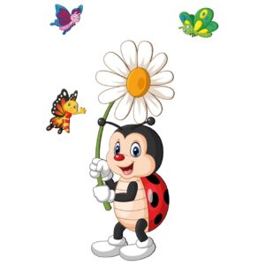 Verwijderbare Houten Kinderkamer Muurstickers met Lieveheersbeestjes Ontwerp