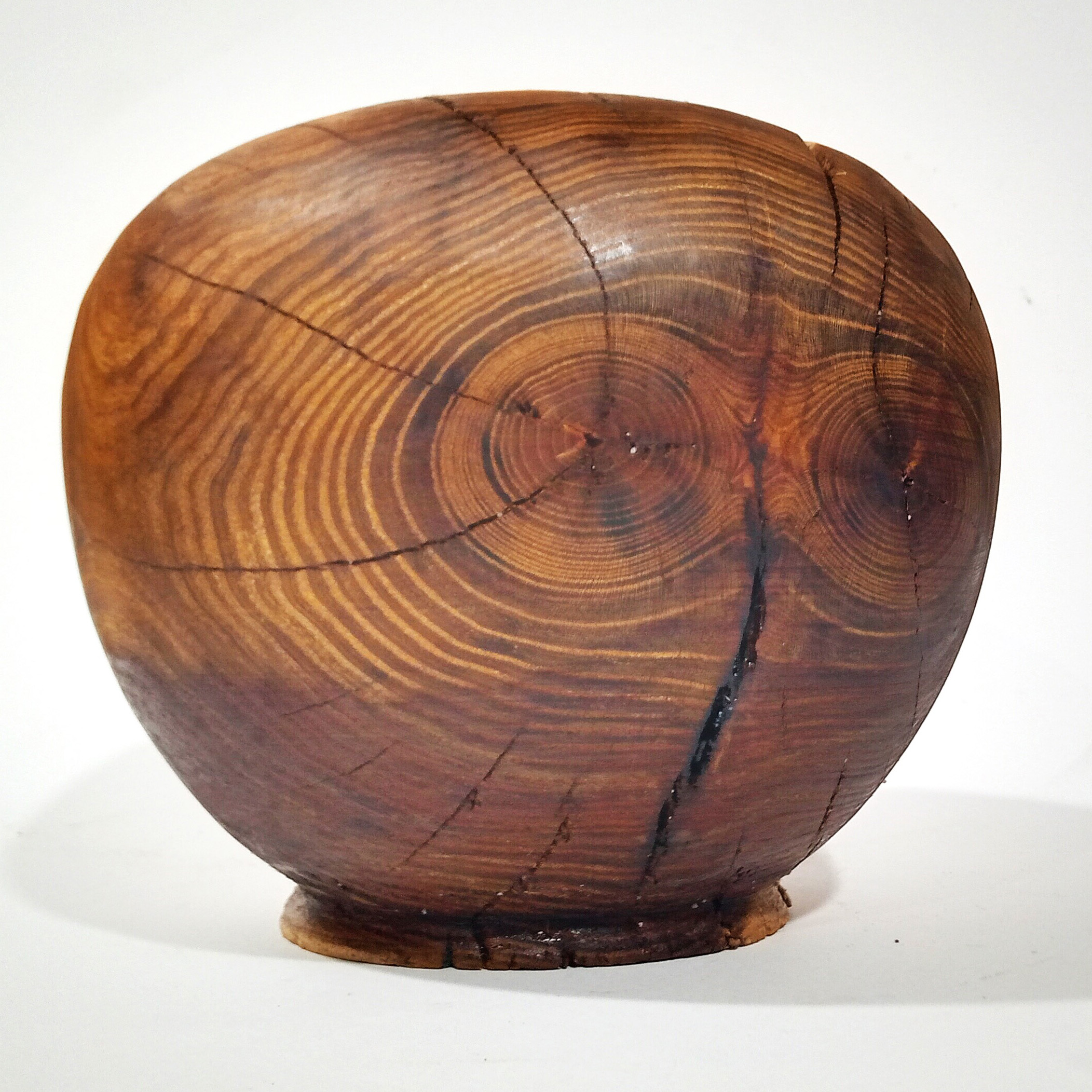 Set handgemaakte decohouten vazen van natuurlijk braambeshout met een minimalistische, bolvorm