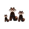 Set van 3 Decoratieve Vos Beeldjes – Bruine Miniatuur Vos