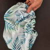 Luxe Satijnen Slaaphoed – Hawaï Print (Wit)