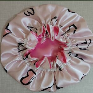 Zijdezachte Slaapmuts – Roze Hartjespatroon